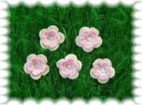 Häkelblumen  crochet flower white, pink