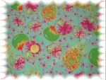 Tutti Frutti cotton poplin fruits turquoise  Rest 49 cm reduced!!