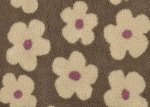 Clara Teddystoff Strickstoff in braun beige mit großen Blumen