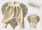 DIY Nähpaket Stoff Zuschnitte Pumphose Jersey Punkte beige, Bündchen creme Nähset