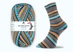 Flums Stretch-Sockenwolle von Golden Socks, Pro Lana,  Strumpfwolle braun türkis