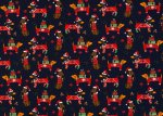 Holly Weihnachtsstoff, Sweatstoff mit Weihnachtshunden in dunkelblau von Swafing