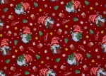 Holly Weihnachtsstoff, Sweatstoff mit Wichteln in rot von Swafing