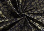 Sternengold christmas fabric, christmas cotton print blue with golden stars